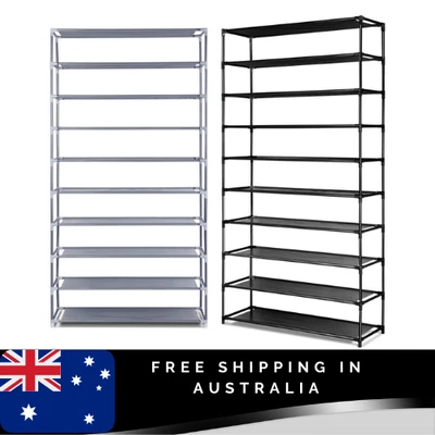 $26.34 • Buy Artiss Shoe Rack 10 Tier Shelves Shoes Cabinet Storage 50 Pairs Steel Stand