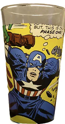 Marvel Comics Captain America 2010 Collectors Vinyl Wrap Glass Pint Drinking Cup • $12.42