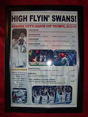 Swansea City Capital One Cup Run 2012/13 - Framed Print • £17.99