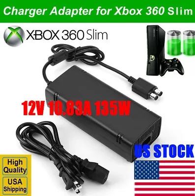 For Microsoft Xbox 360 Slim Power Supply Brick Xbox 360 Console AC Adapter 135W • $15.99