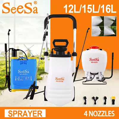 SEESA Pressure Weed Sprayer Spot Spray Backpack Trolley Garden Tank Pump • $71.25