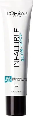 L'Oreal Infallible Glow-Lock Illuminating Primer. Glows Preps Blurs. New Sealed • £12.99