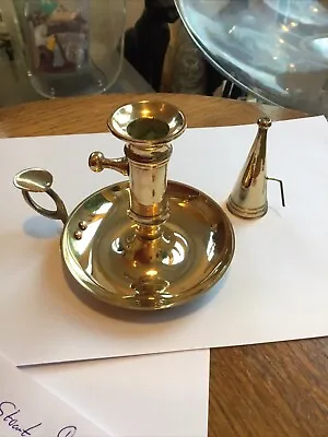 £15 • Buy Vintage Brass Candle Holder With Adjuster (working) & Snuffer
