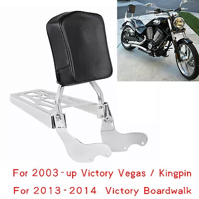 Fit For Victory Boardwalk Kingpin Vegas Rear Sissy Bar Backrest Pad Luggage Rack • $143.98