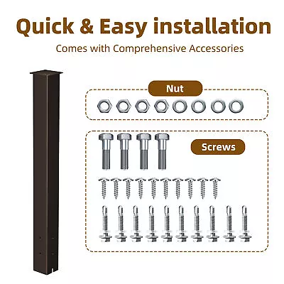 43'' Mailbox Post Stand Steel Rust-Proof Anti-Corrosion W/ Drainage Hole Bronze • $39.99