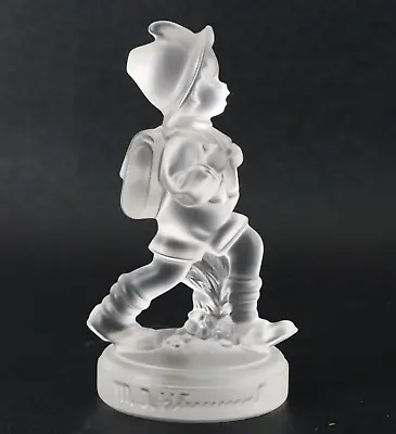 Goebel M J Hummel School Boy Frosted Crystal 3-5/8  Figurine 1992 • $28