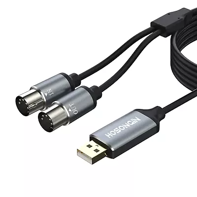 MIDI To USB Cable 6 Feet USB To 5-PIN MIDI Interface Adapter Connecting With Ke • $24.43