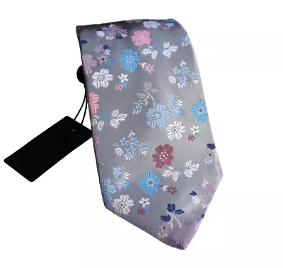 Duchamp London Wow!! Stunning New Multicolour 'platinum Floral' Tie Freepost • $97.83