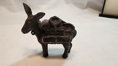 Vintage Small Metal Brass Miniature Cute Donkey Mule Burro Figurine Souvenir • $10