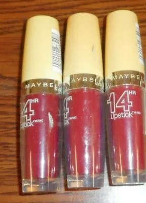 3 MAYBELLINE SUPER STAY 14HR LIPSTICK 060 CONTINUOUS CRANBERRY 0.12oz EA *IMPFCT • $13.59