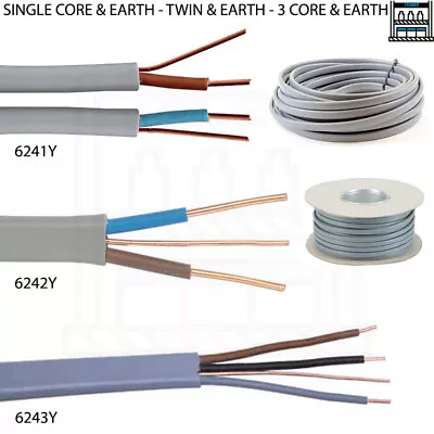 £434.95 • Buy Single Core, Twin And Earth Cable 1mm 2.5mm 4mm 6mm 10mm Lengths And Drums 