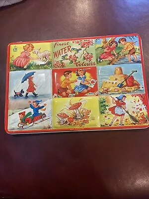 Vintage Watercolour Tin Made In England Ll Products With Nursery Rhymes Children • $33.99