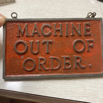 $50 • Buy Vintage Slot Machine Metal Sign Machine Out Of Order Player Getting Change ￼RARE