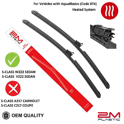 Front Windshield Wiper Blade For Mercedes S600 S63 AMG S65 AMG W/ Heated Washer • $109.40