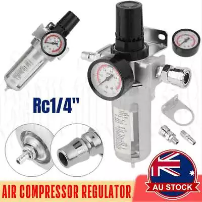 1/4' Air Compressor Regulator Pressure Filter Moisture Trap Water Oil Separator • $24.99