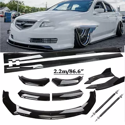 For Acura TL Glossy Black Side Skirt Rear Front Bumper Lip Splitter Glossy Black • $99.99