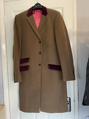 £125 • Buy Holland Esquire Hand Customised Coat Overcoat UK 40 Suede Feel Camel Tan Brown