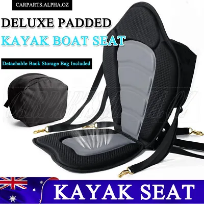 $45.55 • Buy Deluxe Padded Kayak Canoe Seat Adjustable Backrest W/ Straps Brass Hooks Quality
