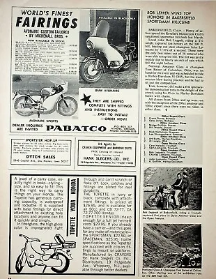 1965 Bakersfield Motorcycle Hillclimb Bob Leppek - 1-Page Vintage Article • $12.57