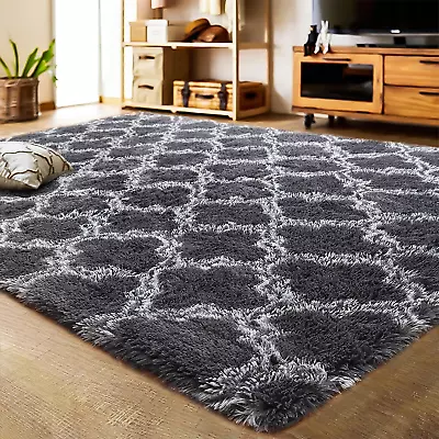 Luxury Shag Area Rug 5X8 Feet Geometric Plush Fluffy Rugs Extra Soft Carpet Mor • $55.99