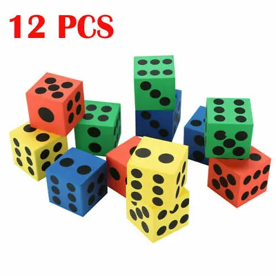 🐥 12Pcs Eva Foam Dice Six Sided Spot Dice Kid Game Soft Learn Play Blocks Toy • $24.08