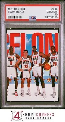 1991 Skybox #545 Michael Jordan-magic Johnson Team Usa 2 Psa 10 • $65.31