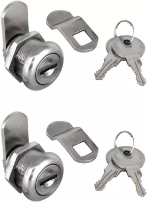 2Pcs Cabinet Cam Lock Keyed Alike Tool Box Locks 5/8  Cylinder For Truck Pickup • $13.99