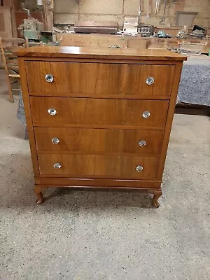 Lovely Antique Art Deco Walnut Chest Of Drawers In Very Good Condition  • £239.99