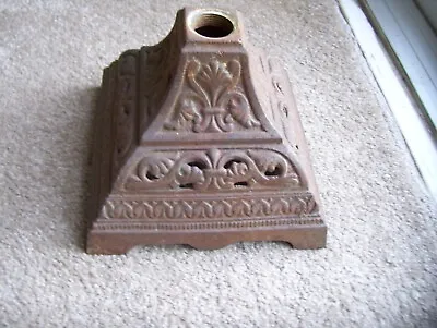 Antique Cast Iron Oil Lamp Base-scroll Motifs-gc. • £9.99