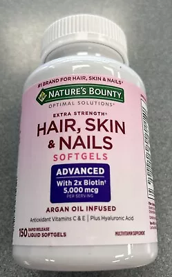 Nature's Bounty Optimal Solutions Hair Skin&Nails Extra Strength 150ct Exp 10/25 • $15.89