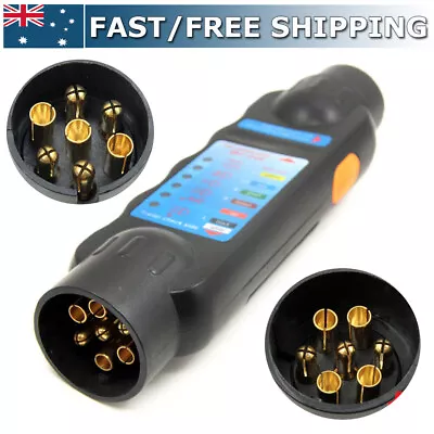 $17.99 • Buy 12V 7 Pin Car Trailer Towing Light Plug Socket Cable Wiring Circuit Tester AU
