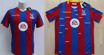 £110 • Buy 2017-18 Crystal Palace Home Shirt Squad Signed Inc. Cabaye & Townsend COA & Map