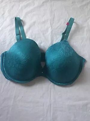 Maidenform Sweet Nothings Custom Lift Lace Bra Size 40D Turquoise Blue - New • $14.99