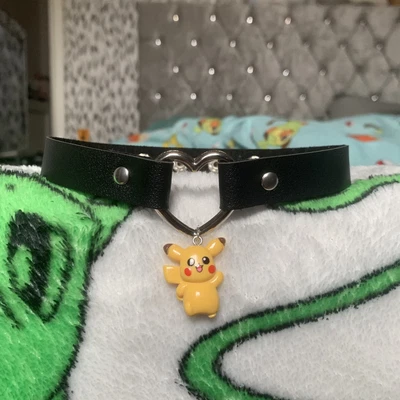 £5 • Buy Pikachu Black Choker Necklace Pokemon Faux Leather Heart 