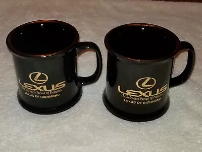 2 Lexus Coffee Mugs Cups VIP Collectible Black Gold Car Auto Glasses  • $39.99