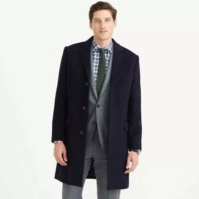 NWT J.Crew Ludlow Insulated Topcoat In Italian Wool-Cashmere - 38R - Navy AA315 • $1000