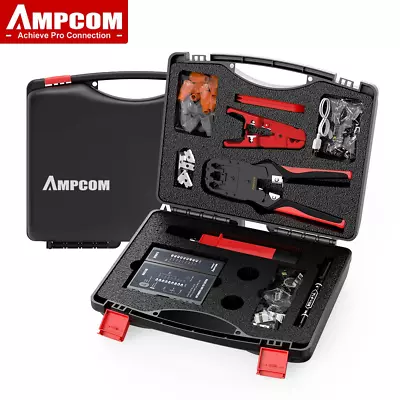 AMPCOM 12 In 1 Professional Portable Network Tool Kit Ethernet LAN Maintenance • $56.39