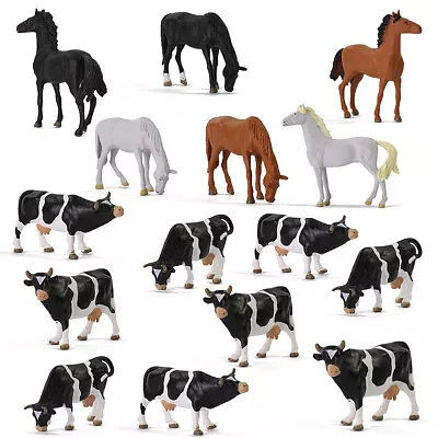 15pcs Model Trains O Scale 1:43 PVC Farm Animals Painted Model Horses Cows • $15.99