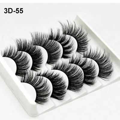 5Pair 3D Mink False Eyelashes Wispy Cross Long Thick Soft Fake Eye Lashes NEW UK • £2.99