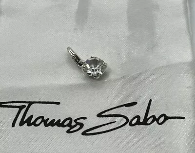 Thomas Sabo Silver And Clear Multi-Faceted April Birthstone Charm Genuine • $27