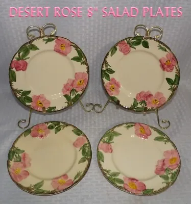 VINTAGE Franciscan DESERT ROSE ~4 PIECE~ 8  SALAD PLATES California USA 1976 • $25