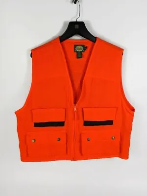 Cabelas Orange Hunting Game Vest Quilted Jersey Button Pockets • $37.95