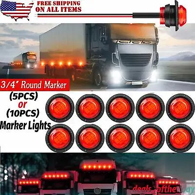 5-10pcs 3/4 In Marker LIGHTS LED Bullet Amber Truck Trailer RV Round Side Lamp • $9.49