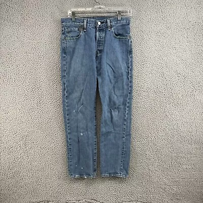 Levis 501 Jeans Mens 30x30 Blue Denim Pants Medium Straight Fit Adult USA Work • $11.99