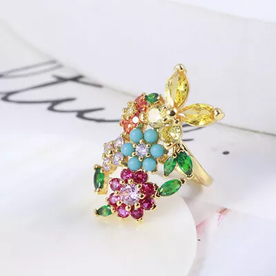 Kate Spade Jewelry Colorful Zircon Flowers Butterfly Mori Style Cute Rings • $27.07