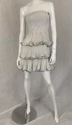 Anthropologie ERIN FETHERSTON Strapless Ruffle Tier Cocktail Dress Size 2 • $27.99