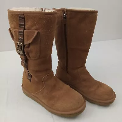 UGG Australia Retro Utility Cargo Pocket Sheepskin Winter Boots Size 6 Brown • $39.97