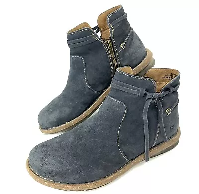 Born Tarkiln Ankle Boots Women's US Size 10 Leather Blue Gray Chukka Distressed • $58.99