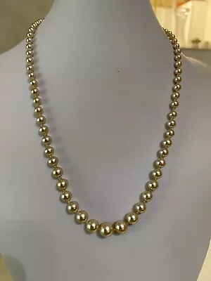£475 • Buy Vintage 1950s South Sea Golden Pearls Lotus Necklace With 9ct Gold Clasp