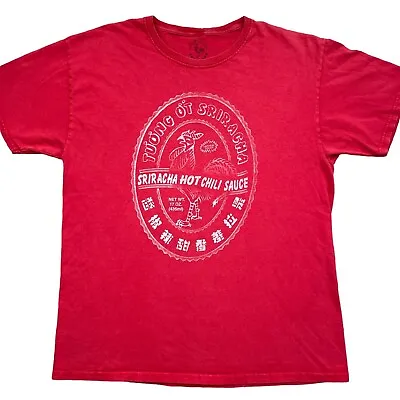 Huy Fong's Tuong Ot Sriracha Hot Chili Sauce Vietnamese Graphic T-shirt Size L • $12.45